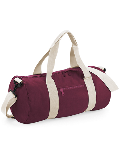 BG140 Original Barrel Bag bedrucken – Ansicht in Burgundy-Off White