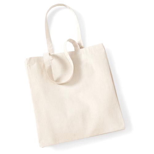 Canvas Classic Shopper W108 Westford Mill in Natur – Ansicht flach, m, 270 g/m² Baumwoll-Canvas, 26 Liter Volumen, bedrucken