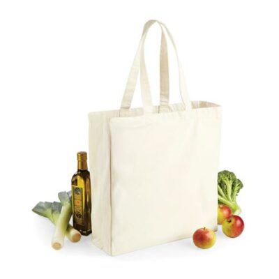 Canvas Classic Shopper W108 Westford Mill in Natur – 270 g/m² Baumwoll-Canvas, 39x42x13 cm, 26 Liter, Boden- und Seitenfalte, bedruckbar