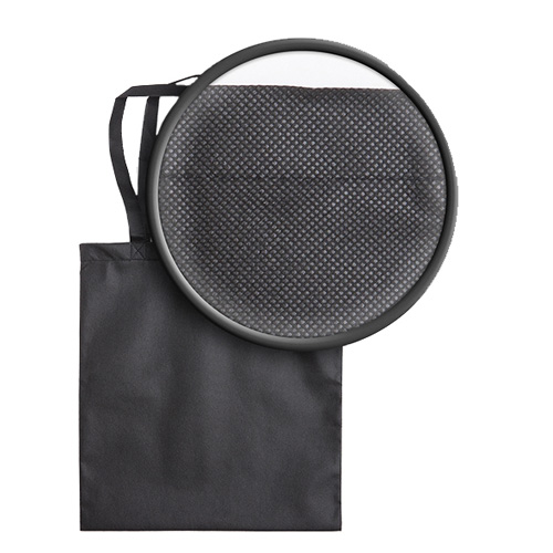 Vliestasche Leno Polypropylen Nonwoven 38x42 cm mit kurzen Henkeln Öko-Tex-zertifiziert in der Farbe schwarz Nahaufnahme des Materials
