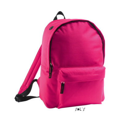 Günstiger Rucksack Backpack Rider bedrucken – Frontansicht in Fuchsia