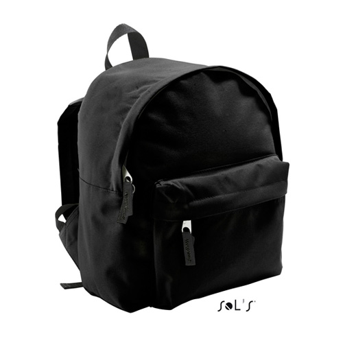 KKids Rucksack Rider bedrucken in Schwarz, Kinderrucksack aus Polyester als Werbeartikel