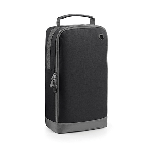 Athleisure Shoe Bag BG540 bedrucken – Frontansicht in Schwarz mit grauen Details