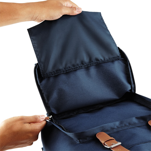 BG613 Vintage Laptop Backpack bedrucken – Detailansicht Innentasche in Navy
