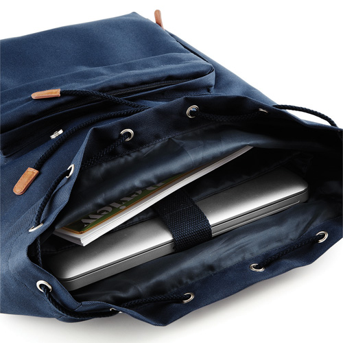BG613 Vintage Laptop Backpack bedrucken – Detailansicht Laptopfach