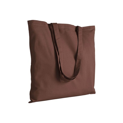 Baumwolltasche lange Henkel Classic in Braun – 140 g/m² OEKO-TEX Baumwolle, 38x42 cm, lange Henkel 70 cm, Kreuznähte, bedrucken