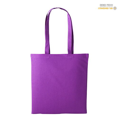 Baumwolltasche lange Henkel Classic in Magenta – 140 g/m² OEKO-TEX Baumwolle, 38x42 cm, lange Henkel 70 cm, Kreuznähte, bedrucken