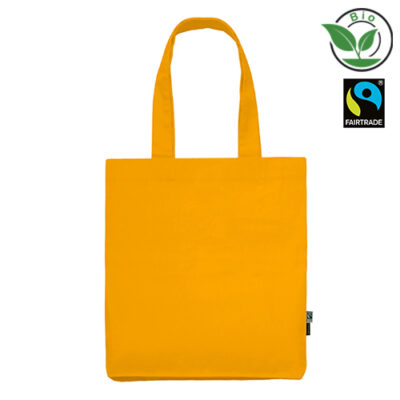 Bio Twill Bag Vico Stofftasche NE90003 in Gelb – 210 g/m² Bio-Baumwoll-Twill, 38x42x7 cm, GOTS- und Fairtrade-zertifiziert, lange Henkel 66 cm, bedrucken