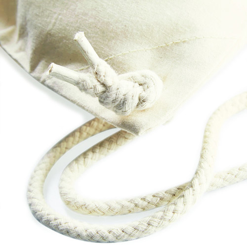 EarthAware Organic Gymsac W810 Westford Mill in Natur – Detailansicht Kordelführung seitlich, 340 g/m² Bio-Baumwoll-Canvas, Westford Mill, bedruckbar