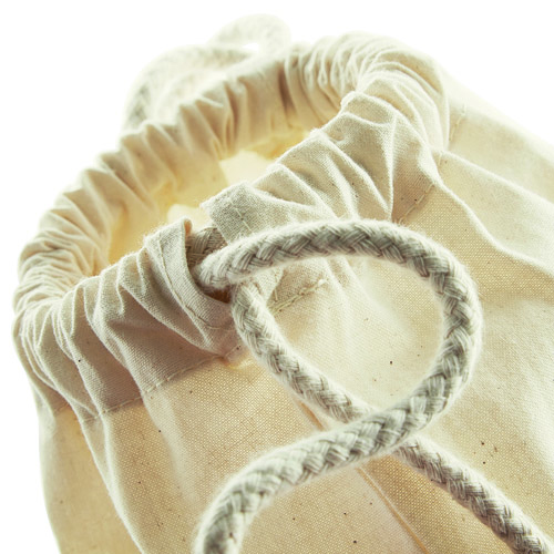 EarthAware Organic Gymsac W810 Westford Mill in Natur – Detailansicht Kordelführung seitlich, 340 g/m² Bio-Baumwoll-Canvas, Westford Mill, bedrucken