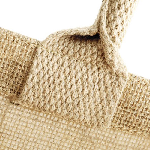 Jutetasche Boutique Shopper W409 Einkaufstasche mit langen aberundeten Henkeln Henkelverbindung