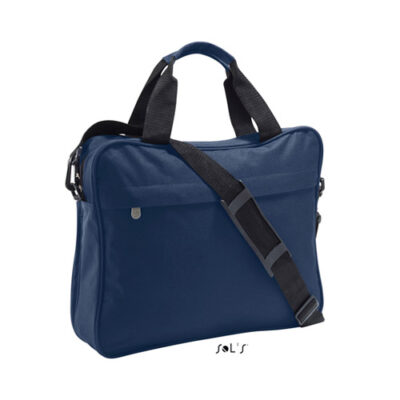 Businessbag Corporate SOLS LB71400 aus 100 % Polyester, rdunkelblau mit schwarzen Details Laptoptasche mit Logodruck