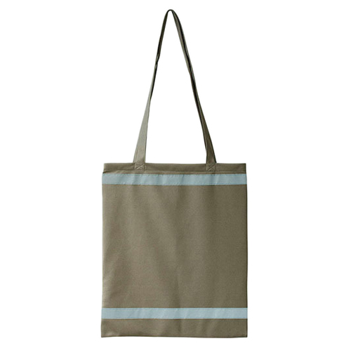 Warnsac Shopping Bag Einkaufstasche in Grau mit Reflektionsstreifen in auffälligen Taschenfarben, mit langen Henkeln und gut sichtbaren Reflektionsstreifen