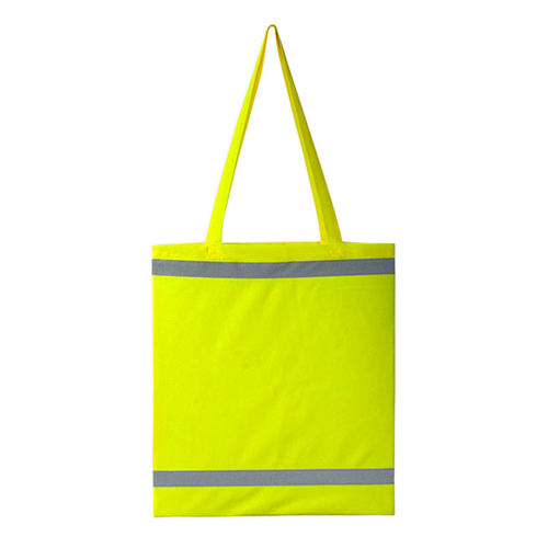 Warnsac Shopping Bag Einkaufstasche in Neongelb mit Reflektionsstreifen in auffälligen Taschenfarben, mit langen Henkeln und gut sichtbaren Reflektionsstreifen
