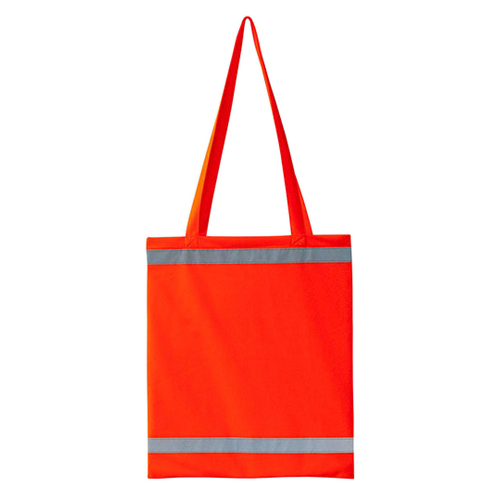 Warnsac Shopping Bag Einkaufstasche in Orange mit Reflektionsstreifen in auffälligen Taschenfarben, mit langen Henkeln und gut sichtbaren Reflektionsstreifen