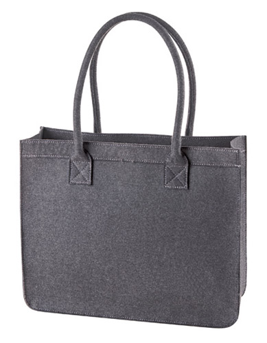 City Shopper Modernclassic Filztasche mit Innentasche in Anthracite mit Kunstleder-Henkeln