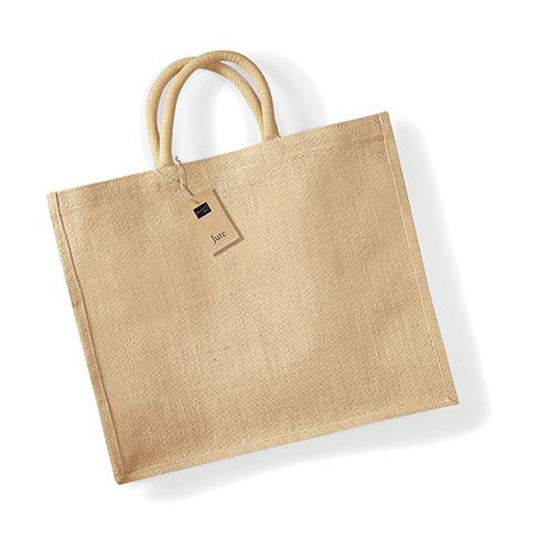 Jumbo Jute Shopper Werbetasche aus Jute innen laminiert natur zum Bedrucken bei taschenprint.de
