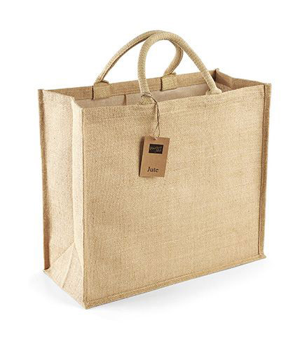 Jumbo Jute Shopper Werbetasche aus Jute innen laminiert natur zum Bedrucken bei taschenprint.de