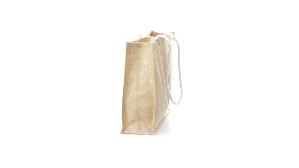 Juteshoppertasche Triex mit langen Baumwollhenkeln starke jute seitlich