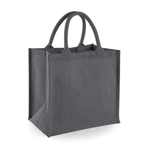 Jutetasche Midi WestfordMill Farbe grau mit Logo bedrucken als Werbetasche