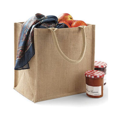 Jute Midi Shopper W413 Farbe natur mit Logo bedrucken als Werbetasche