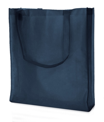 PP-Vliestasche My Shopper in dunkelblau– 80 g/m² PP-Vlies, 38x42x10 cm, Boden- und Seitenfalte, lange Henkel 57 cm, bedruckbar
