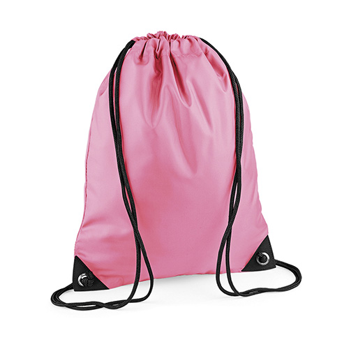Premium Polyesterturnbeutel Gymsac BG10 von BagBase true Pink