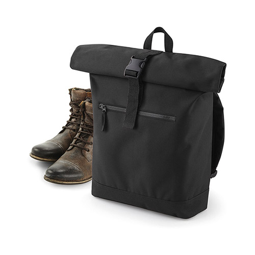 Roll-Top Backpack BG855 in Black, Werberucksack mit Rollverschluss und Tragegriff