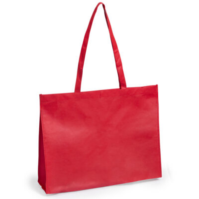 Shopper Non Woven Karean in rot günstige Vliestasche im Querformat mit langen Henkeln zum Bedrucken bei taschenprint
