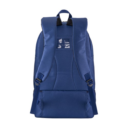 Rückseite des Sport Rucksack Albi in Blau mit gepolsterten verstellbaren Schultergurten