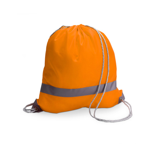 Backpack Emergency Turnbeutel in Orange Reflektorstreifen graue Kordeln