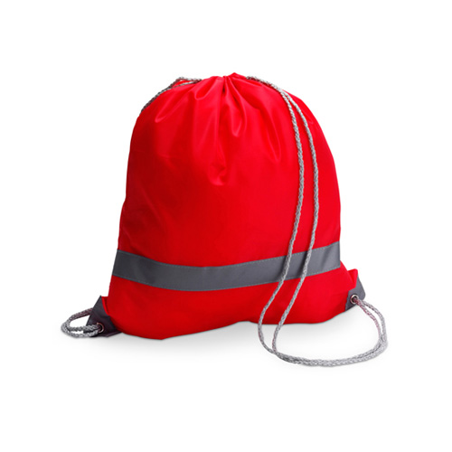Backpack Emergency Turnbeutel in Red Reflektorstreifen graue Kordeln