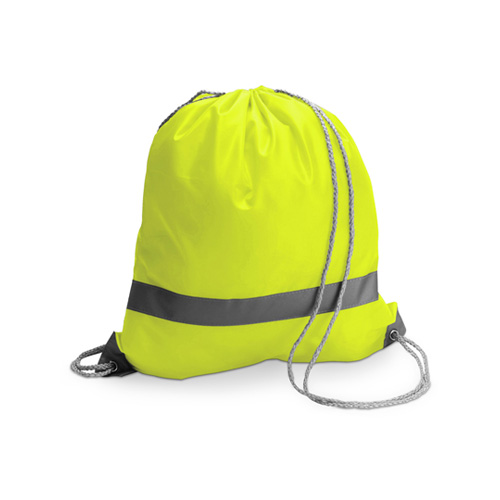 Backpack Emergency Turnbeutel in Yellow Reflektorstreifen graue Kordeln