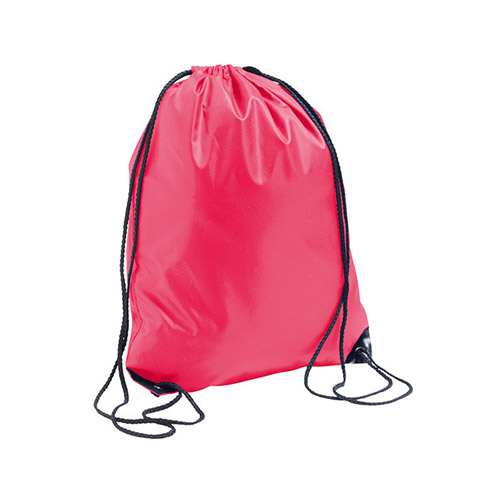 Turnbeutel Backpack Urban SOL's Polyester in Neon Coral – 210D Polyester, 34,5x45 cm, schwarze Kordeln & Metallösen, wasserabweisend, jetzt bedrucken
