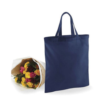 Westford Mill Baumwolltasche kurze Henkel W101S in 5 Farben – 140 g/m² Baumwolle, 38x42 cm, Henkel 35 cm, Kreuznähte, bedrucken