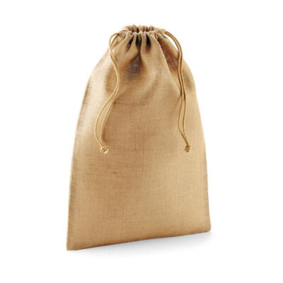 Zuziehbeutel Jute Stuff Bag W415 von Westford Mill aus Jutestoff mit doppelter Kordel bei taschenprint