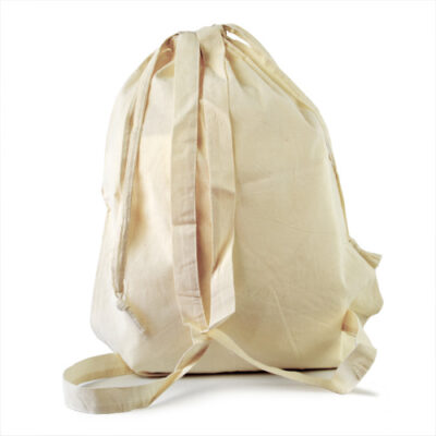 Rucksack Baumwolle mit Gurten und Tragekordel 38x50cm aus 135 g/m² Baumwolle bequem zu tragen auf dem Rücken als Turnbeutel ÖKO-Tex-zertifiziert
