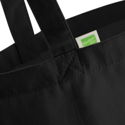 Organic Bag for Life W801 Westford Mill – Detailansicht Henkelnaht mit Kreuznähten, 340 g/m² Bio-Baumwoll-Canvas, Premium-Verarbeitung