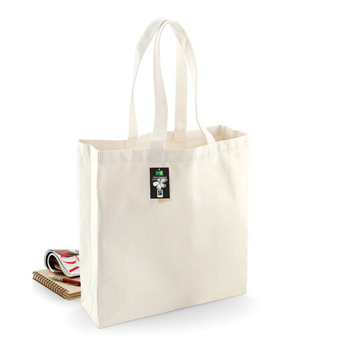 Fairtrade Cotton Classic Shopper aus robuster Baumwolle Farbe natur mit Hangtag aus Karton