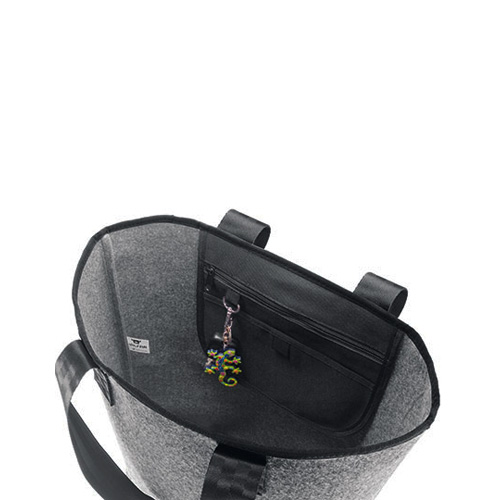 Filztasche Shopper New Classic Halfar Einkaufstasche Einkaufsshopper Werbetasche in der Farbe anthrazit Innenansicht