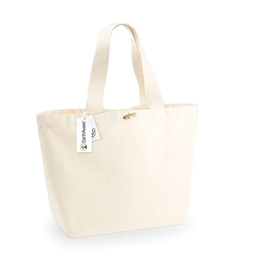 EarthAware Organic Marina Bag XL W855 Westford Mill in Natur – 340 g/m² Bio-Baumwoll-Canvas, 40x39x19 cm, Boden- und Seitenfalte, Henkel 60 cm, bedrucken