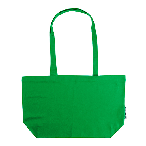 Shopping Bag Nardi Twill with Gusset NE90015 in Grün – 120 g/m² Bio-Baumwoll-Twill, 51x32x14 cm, Fairtrade & EU Ecolabel, 6 Farben, bedruckbar