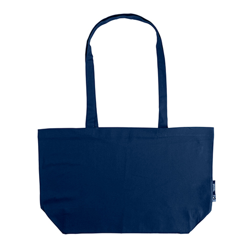 Shopping Bag Nardi Twill with Gusset NE90015 in Navy – 120 g/m² Bio-Baumwoll-Twill, 51x32x14 cm, Fairtrade & EU Ecolabel, 6 Farben, bedruckbar