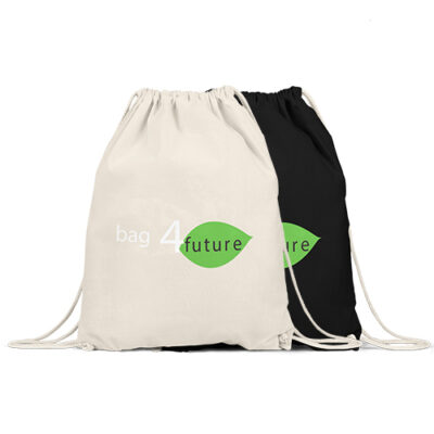 Sale Premium Turnbeutel Canvas Baumwolle in den Farben Natur und Schwarz mit dem Logo bag4future