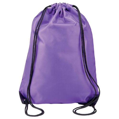 Turnbeutel Lens günstig bedruckt in Purple – 210D Polyester, 34x44 cm, verstärkte Ecken, schwarze Kordeln, jetzt bedrucken