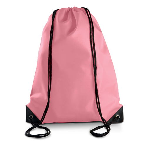 Turnbeutel Lens günstig bedruckt in Pink – 210D Polyester, 34x44 cm, verstärkte Ecken, schwarze Kordeln, jetzt bedrucken