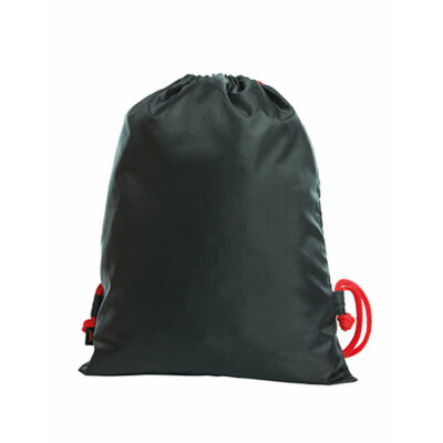 Drawstring Bag Flash Turnbeutel in der Farbe Schwarz mit Kordel in der Farbe Rot bedrucken bei taschenprint