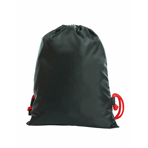 Drawstring Bag Flash Turnbeutel in der Farbe Schwarz mit Kordel in der Farbe Rot bedrucken bei taschenprint