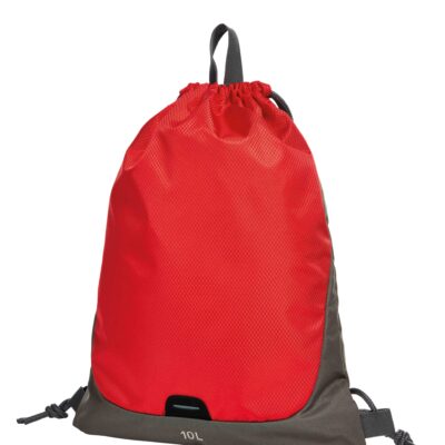Halfar Turnbeutel Step rückenschonend in Rot – 2-farbiges Design, 36x45 cm, gepolsterte Schulterkordeln, Siebdruck Made in Germany, jetzt bedrucken