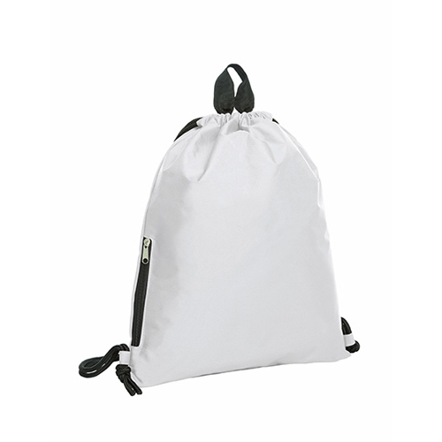 Zugbeutel Join Turnbeutel in White – Polyester-Ripstop, 36x45 cm, schwarze Kordeln, Halfar Markenqualität 1813055, jetzt bedrucken